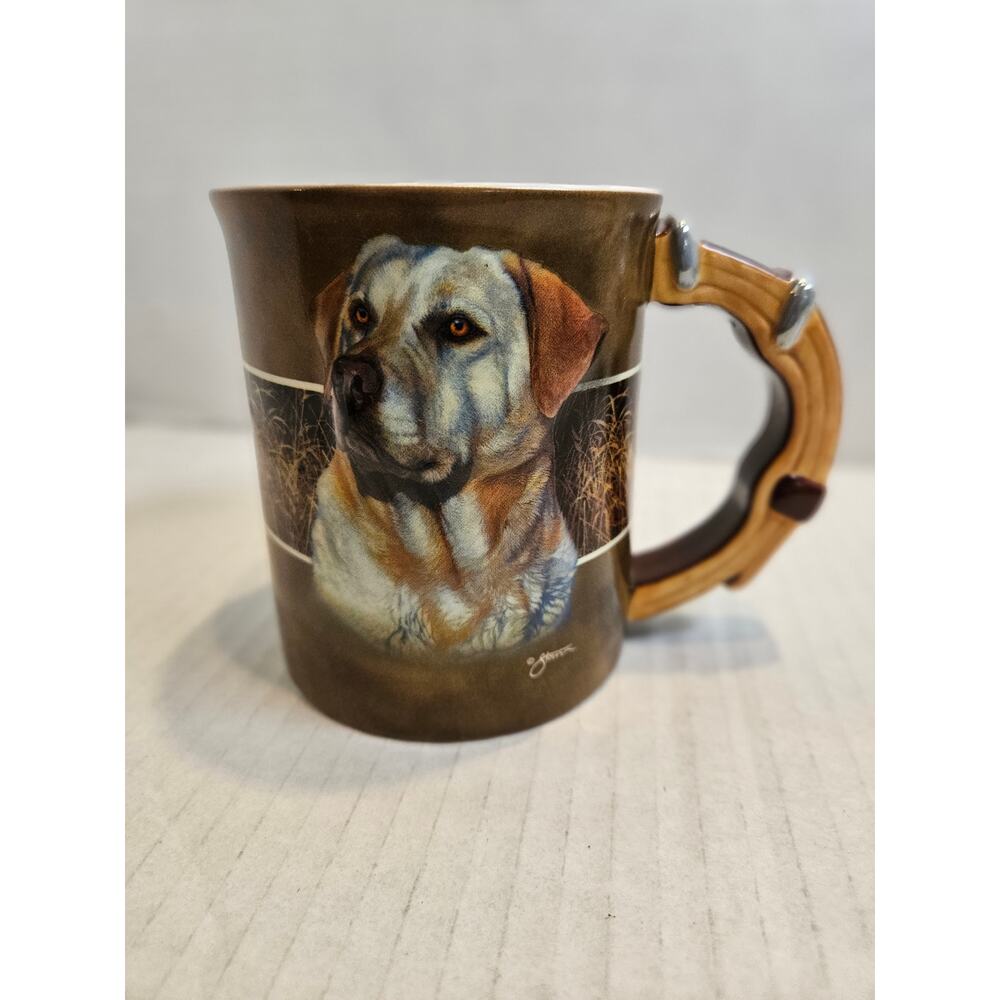 Yellow Labrador Retriever Mug 3D Raised design Dog Collar handle Scott Storm
